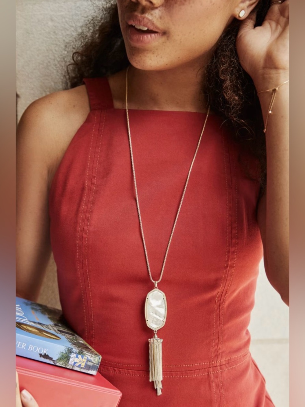 Kendra Scott   Rayne Long Pendant Tassel Necklace 14K Yellow Gold Plated